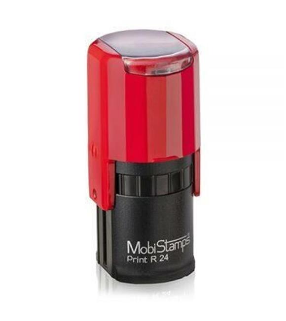 Mobi Stamps Yuvarlak Kaşe Printer Otomatik 24 MM Kırmızı-Mavi-Siyah R 24