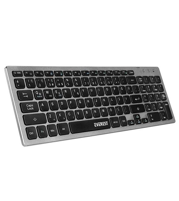 Everest KB-BT88 Siyah-Gri Bluetooth Ultra İnce Q Mac-Win-Android-Ios Uyumlu Kablosuz klavye