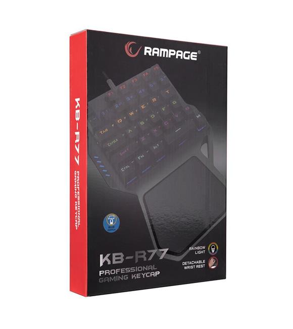 Rampage KB-R77 PALM USB Rainbow Backlight  Blue Switch Mekanik 36 Tuşlu Mini Gaming Oy Klavyesi_1