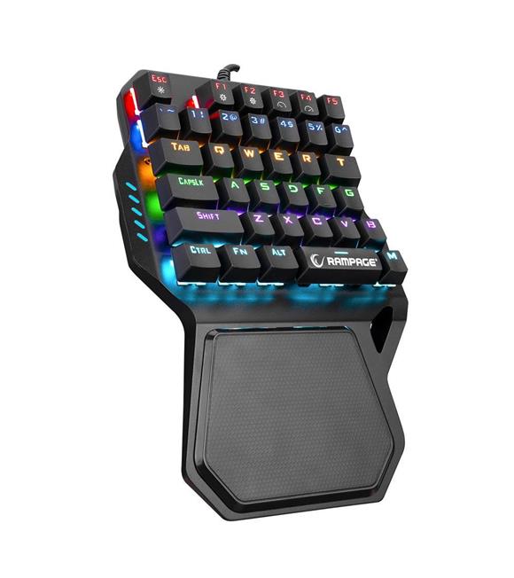 Rampage KB-R77 PALM USB Rainbow Backlight  Blue Switch Mekanik 36 Tuşlu Mini Gaming Oy Klavyesi