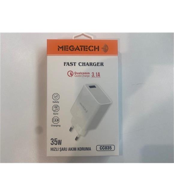 Megatech CC035 35W Usb Ev Şarj Kafa 3.1A Hızlı Şarj