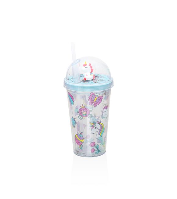 Vagonlife VGN042 450ml Pipetli Plastik Bardak Unicorn