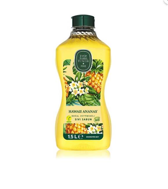 Eyüp Sabri Tuncer 1,5lt  Hawaii Ananas Doğal Zeytin Yağlı Sıvı Sabun Pet Şişe