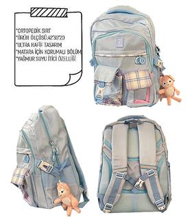 Color Bags 7 Bölmeli Sırt Destekli Su Geçirmez Aksesuarlı Okul Çantası B34 Asorti