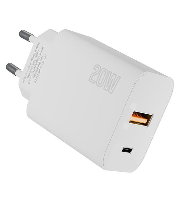 Hytech HY-XE46 Type USB-C 20W PD +USB QC 3.0 Hızlı Ev Şarj Adaptörü