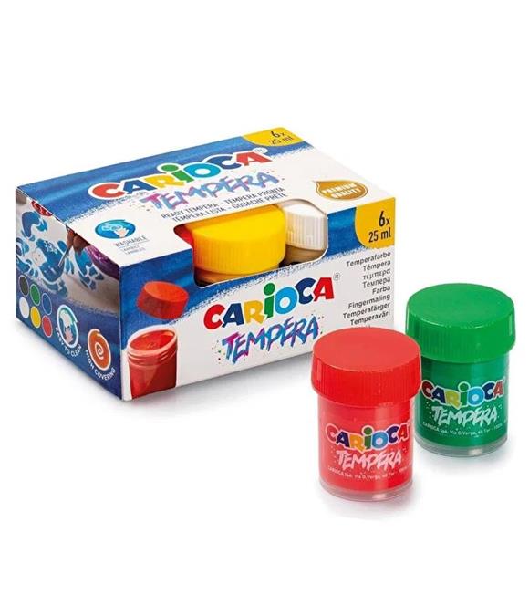 Carioca Tempera Suluboya Süper Yıkanabilir 6 Renk 25 ML 40422