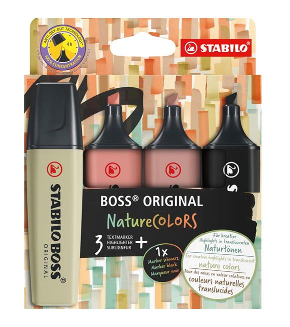 Stabilo Fosforlu Kalem Boss Naturecolors 4er S-Y-K-G 70/4-2-3