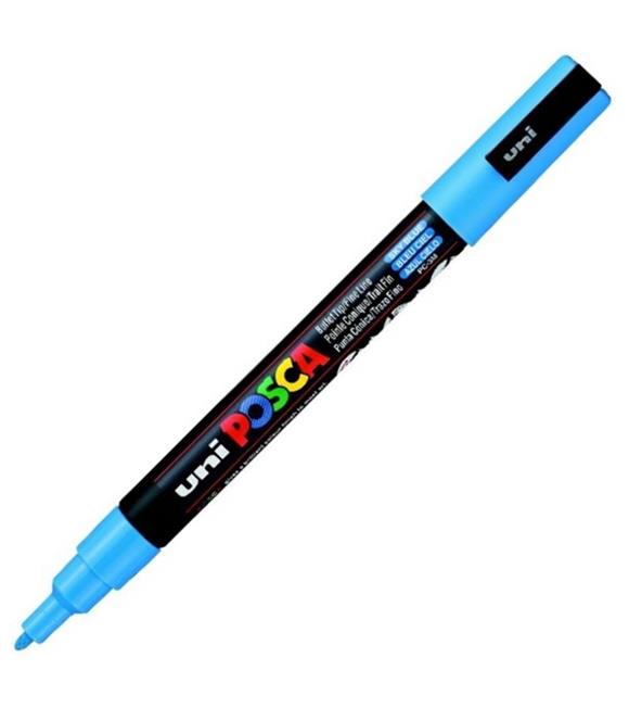 Uni-Ball Posca 0.9-1.3 Su Bazlı Poster Markörü Gök Mavi PC-3M