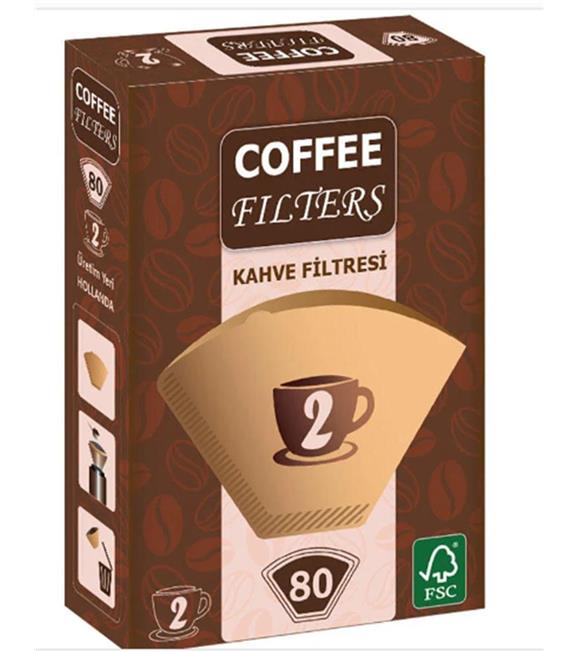 Coffee Filters Filtre Kahve Kağıdı 1x4 2 Numara 80li