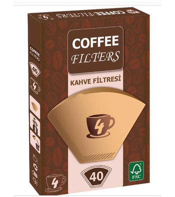 Coffee Filters Filtre Kahve Kağıdı 1x4 4 Numara 40lı