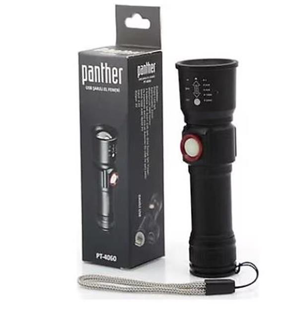 Panther PT-4060 LED Şarjlı Metal El Feneri