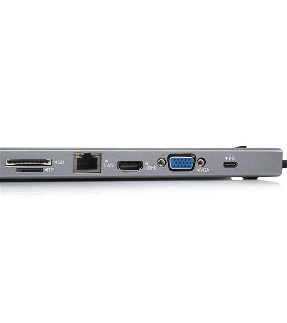 Dark DK-AC-U31X35 USB 3.1 Type C 10 in 1 Etht-HDMI-VGA-TFSD Kart Ok-USB3- Kulaklık Çok HUB_1