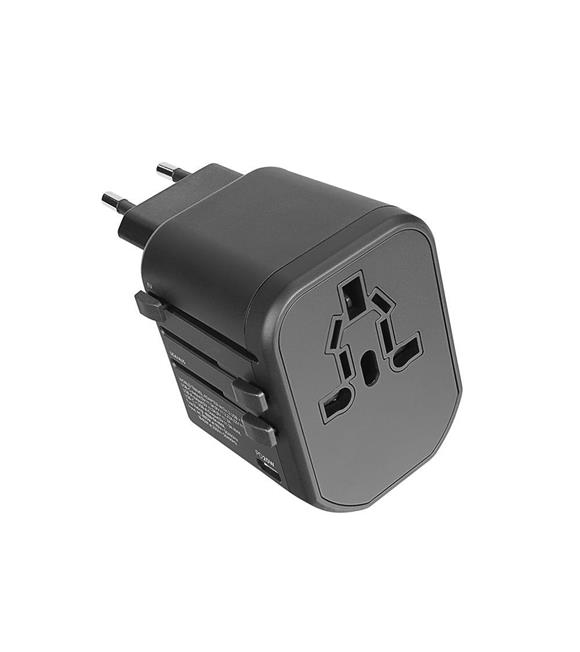 S-link SL-WL20PD 2-USB 2.4A + PD 20W Yedek Akım Sigortalı 100-240V Universal Çevirici Priz Adaptör