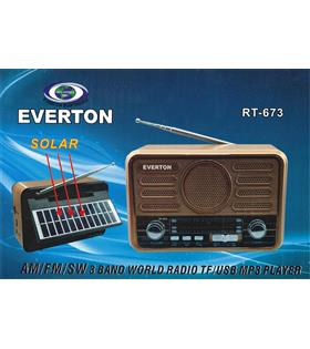 Everton Rt-673 Bluetooth Fm-Usb-Tf- Şarjlı Solar Nostaljik Radyo