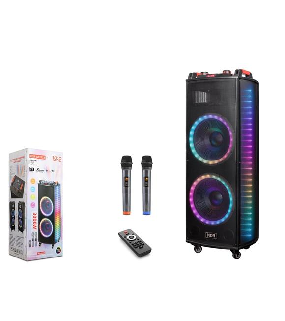 Nodar NDR1212S 12" Bluetooth Speaker Mikrofonlu Uzaktan Kumandalı 2x12" 400-330-1090MM