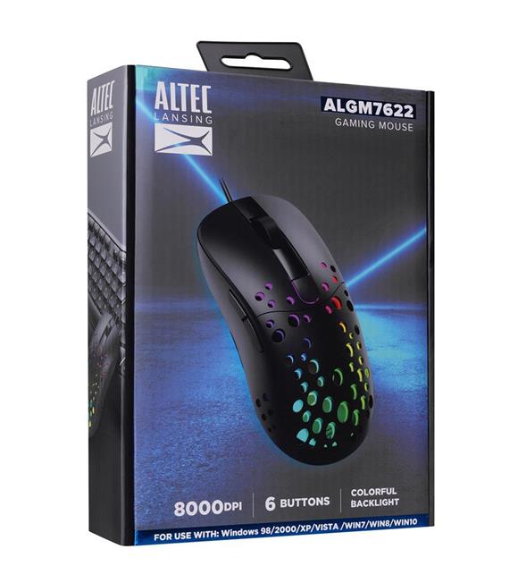 Altec Lansing ALGM7622 Beyaz USB Kablolu 6 Tuşlu Renkli Led Işıklı 8000DPI Gaming Oyuncu Mouse_1