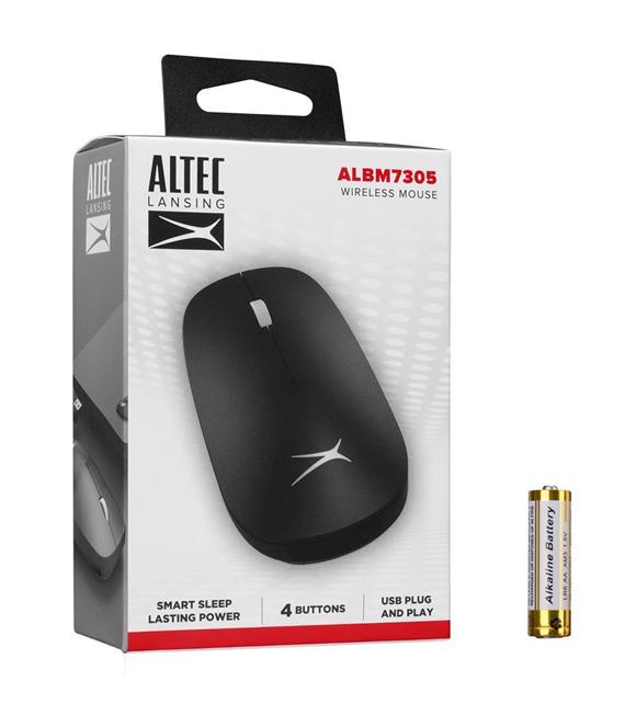 Altec Lansing ALBM7305 Siyah 2.4GHz USB 1600DPI Alkalin Pilli Kablosuz Mouse_1