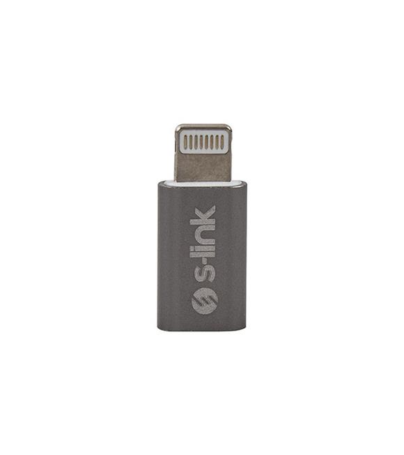 S-link SL-TA20M Gümüş Metal Gövde MicroUSB 5pin F to Lightning M Çevirici