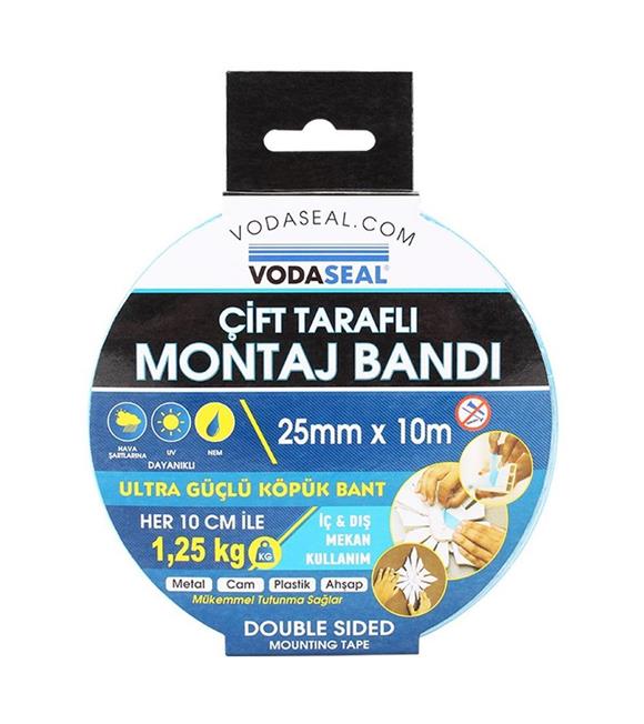 Vodaseal Çift Taraflı Montaj Bantı 25MMX10mt Ultra Köpük Bant