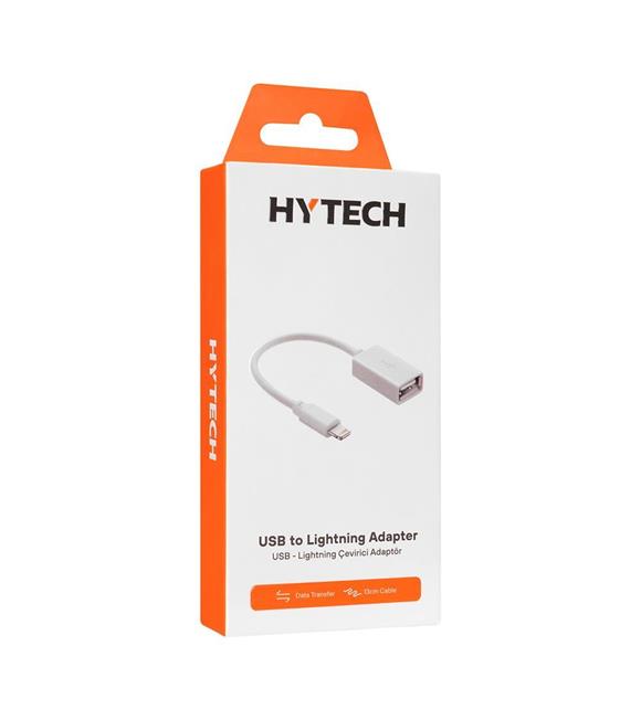 Hytech HY-XO48 Beyaz USB F to Lightning 10cm kablolu OTG Çevirici_1