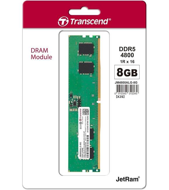 Transcend 8GB(1x8GB) 4800Mhz UDIMM DDR5 CL40 Pc Ram (JM4800ALG-8G)_1