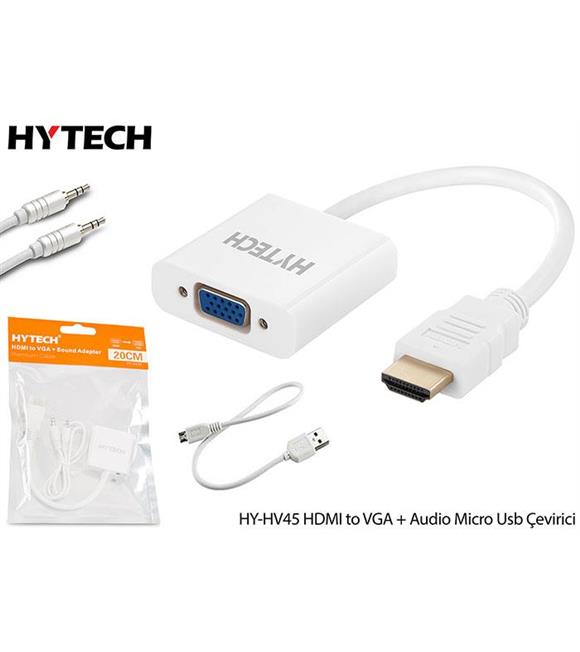 Hytech HY-HV45 HDMI to VGA + Audio Micro Usb Çevirici