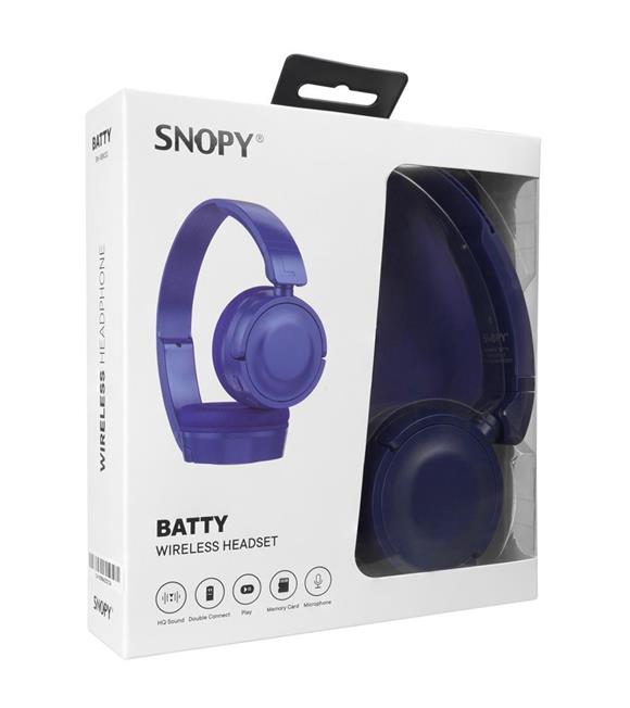 Snopy SN-XBK33 BATTY Mavi TF Kart Özellikli Bluetooth Kulaklık_1