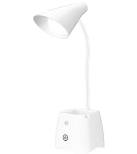 S-link SL-M9002 Usb Destekli Paslanmaz Çelik Beyaz Masa Üstü 12 SMD Ledli Okuma Lambası