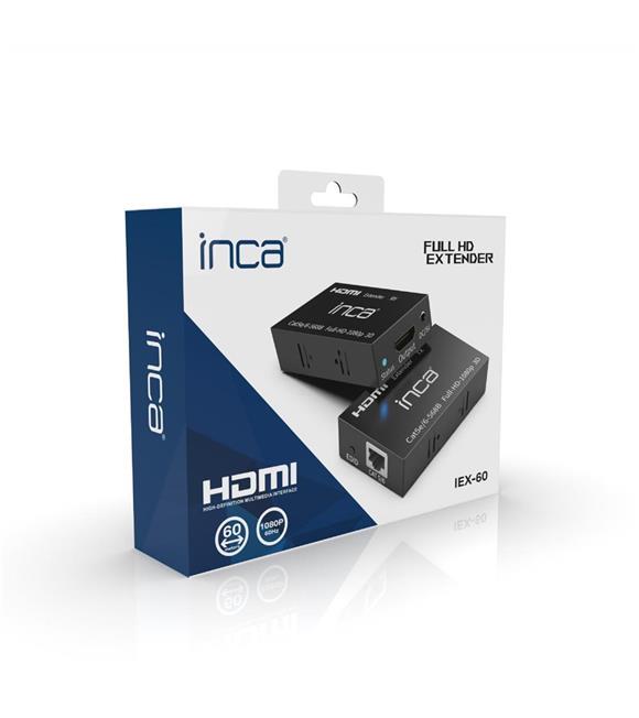 Inca IEX-60 CAT5E-CAT6 60mt FULL HD 1080P 3D HDMI Extender (bant Hızı 1.65Gbps)