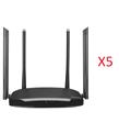 Everest EWR-AC5-V3 AC1200Mbps DualBand 4-6dBi Anten WISP+AP+Repeater Destekli Kablosuz Wifi Router X 5 Adet