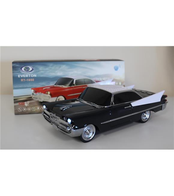 EVERTON RT-1950 Siyah Arabalı  Bluetooth Fm-Usb-Tf-Aux Şarjlı Nostaljik Radyo