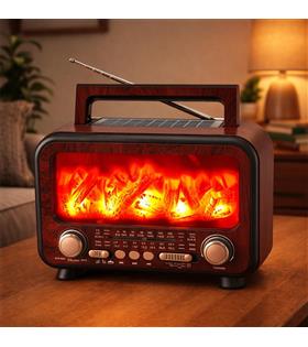 Everton Rt-754  Bluetooth Fm-Usb-Tf-Aux  Şarjlı Nostaljik Radyo (Solar Panel)