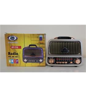 Everton Rt-770  Şarjlı Led Işıklı  Nostaljik Radyo(Bluetooth Fm-Usb-Tf-Aux)
