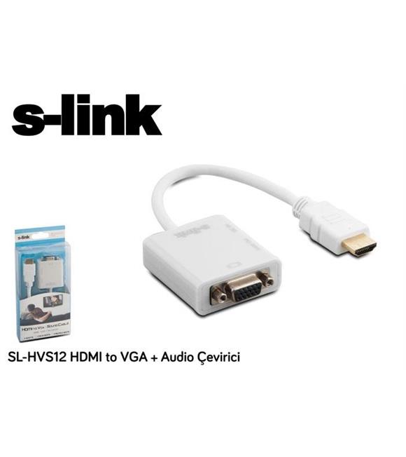 S-link SL-HVS12 Hdmı Erkek To Vga Dişi + Audio Çevirici