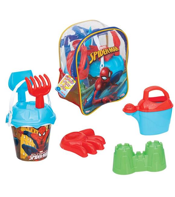 Dede Oyuncak Spiderman Resimli Sırt Çantalı Plaj Set