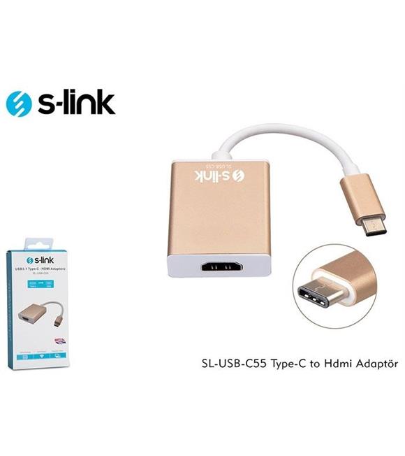 S-link SL-USB-C55 Type-C to Type-C to Hdmi Adaptör