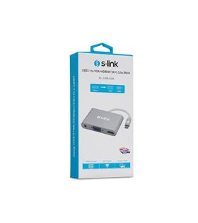 S-link SL-USB-C58 USB3.1 Metal to VGA+HDMI4K-2K+3.