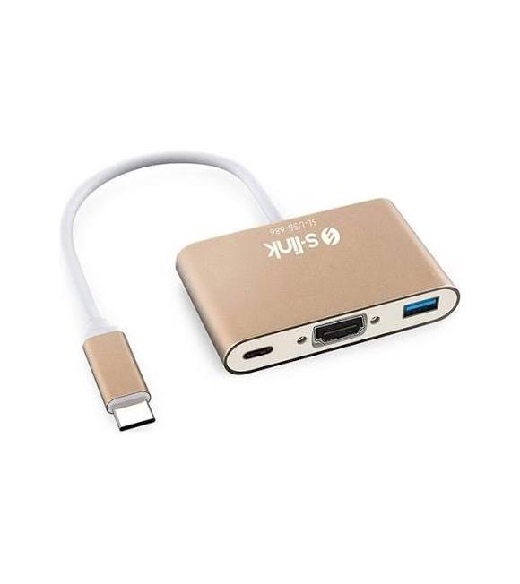 S-link SL-USB-C68 Type-c To Hdmi + usb 3.0 + pd Kablo