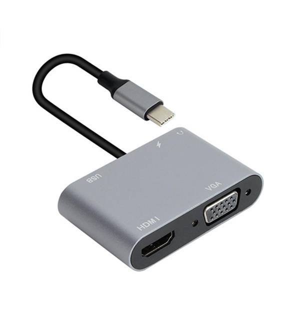 Vcom CU4511 Type-C To Hdmi+Vga+Usb 3+3.5mm Aux+ Type-C Çevirici_1