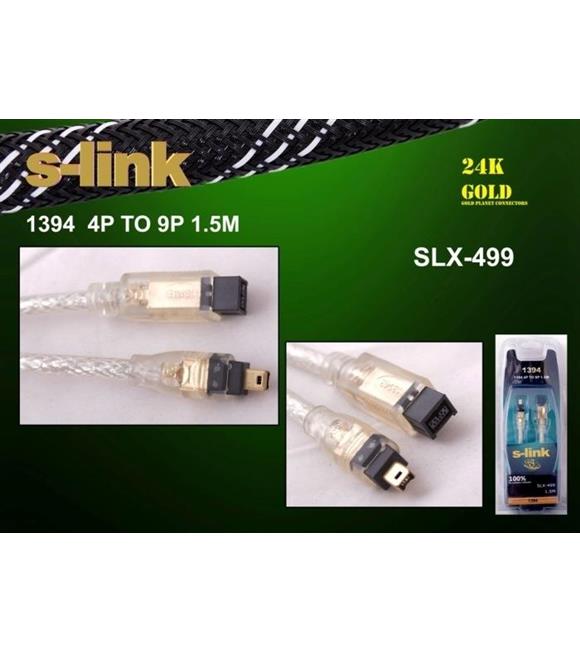 S-link SLX-499 1.5mt 4-9 1394 Firewire Gold Kablo