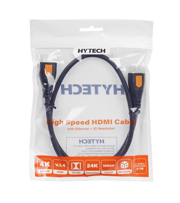 Hytech HY-HDM07 HDMI TO HDMI 0,7m Altın Uçlu 24K 1.4 Ver. 3D Kablosu_1