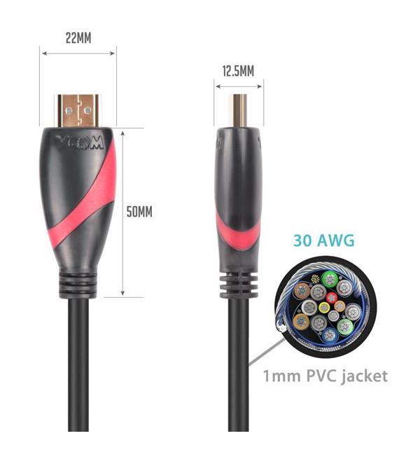 Vcom CG525-R-10.0 Siyah 10MT 1.4V Hdmi-M-Hdmi-M Kablo_1