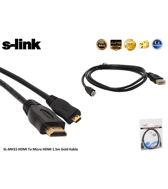 S-LINK Sl-MH15 1.5mt HDMI-M TO MİCRO HDMI-M GOLD