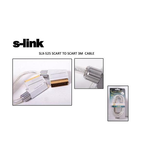 S-link SLX-525 Scart To Scart 3mt Gold Metal Kablo