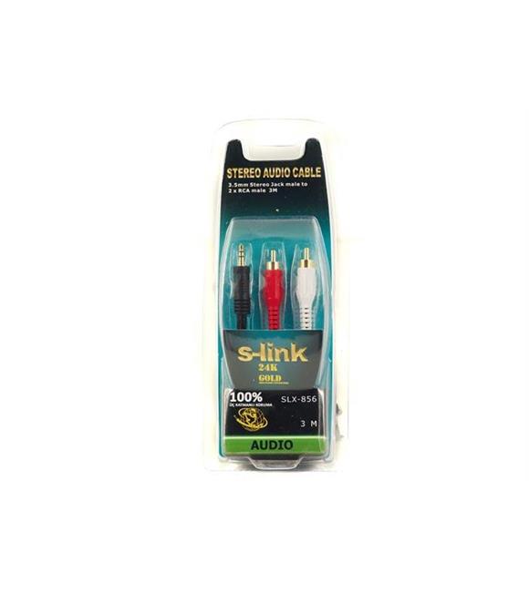 S-link slx-856 3m 3.5mm-M To 2-Rca-M Ses Kablosu