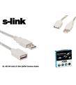 S-link SL-UE140 20mt 2.0 Usb Şeffaf Uzatma Kablosu