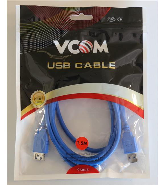 Vcom CU302-1.5mt Mavi Usb 3.0 Uzatma Kablosu_1