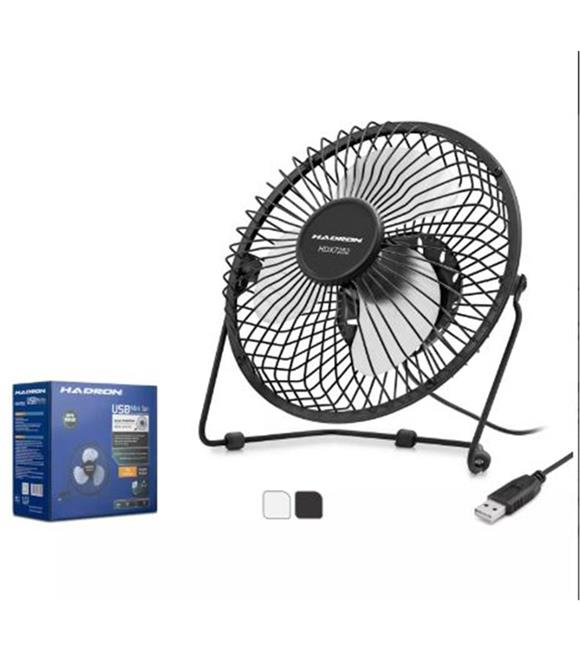 HADRON HDX7252 SİYAH VANTİLATÖR USB METAL18CM