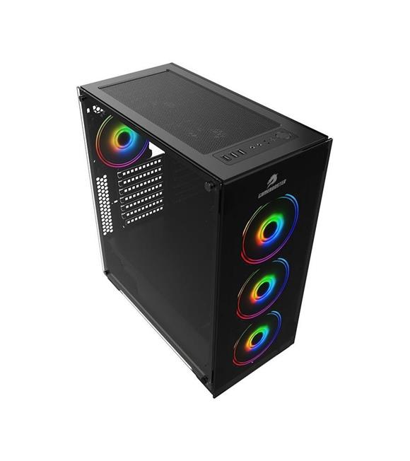 GameboosterGB-PE05B 600w 80+ USB3.0 Full Siyah Tempered Glass RGB Fanlı kasa