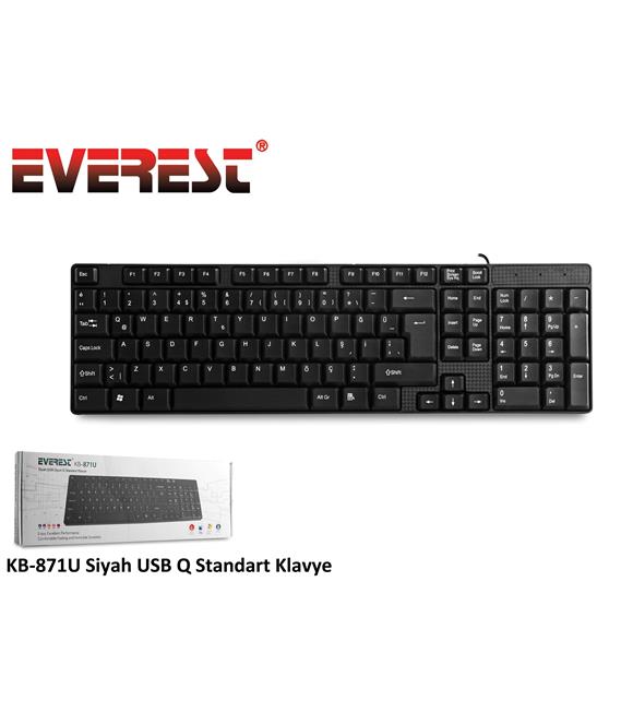 Everest KB-871U Siyah Q Usb Kablolu Standart 108 Tuşlu Klavye